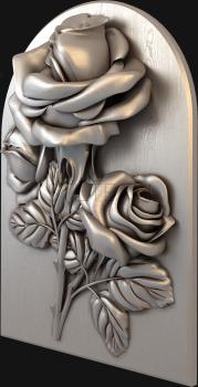 3D модель Две розы на плите (STL)