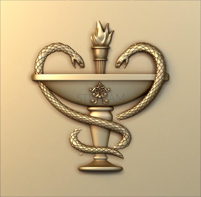 3D model Two snakes and a bowl (STL)