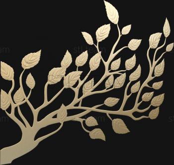 3D модель Ветка дерева с листьями (STL)