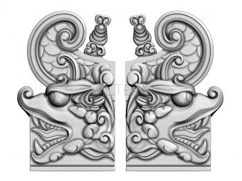 3D model Dragon head symmetry (STL)