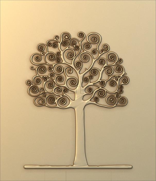 3D model A tree with swirls (STL)