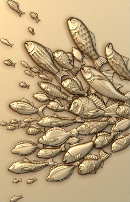 3D модель Косяк рыбы (STL)