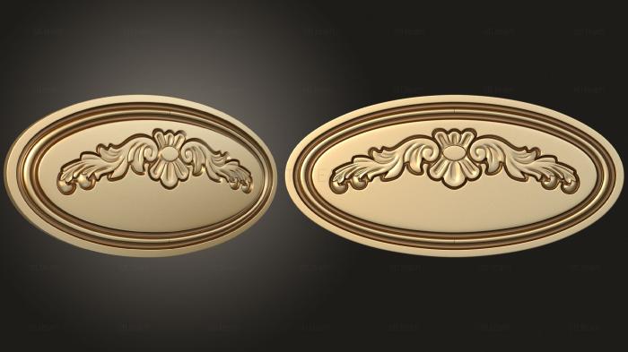 3D model Round panel with recessed decor (STL)