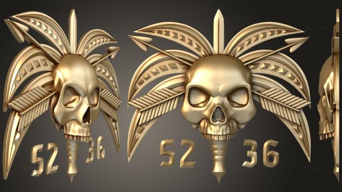 3D модель Логотип с черепом и стрелами (STL)