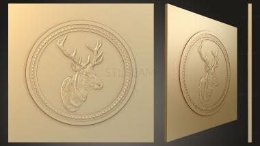 3D model Deer flat on the hatch (STL)