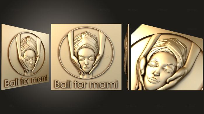 3D модель Панно лицо с руками Bali for mami (STL)