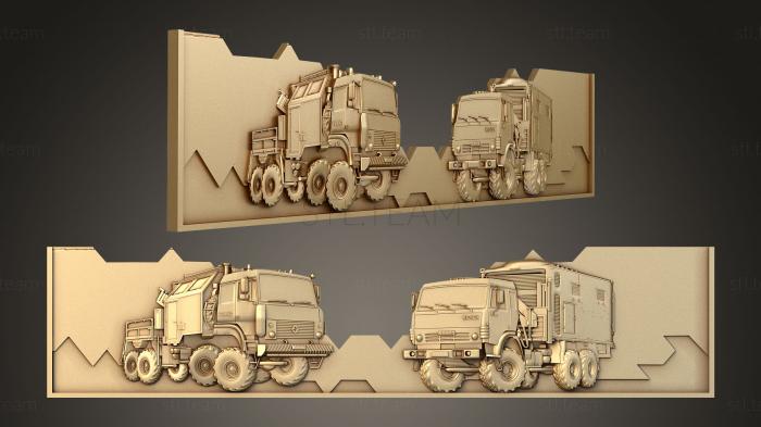 3D model Coaster with KamAZ trucks (STL)