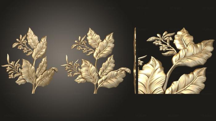 3D model Floral ornament with large leaves (STL)