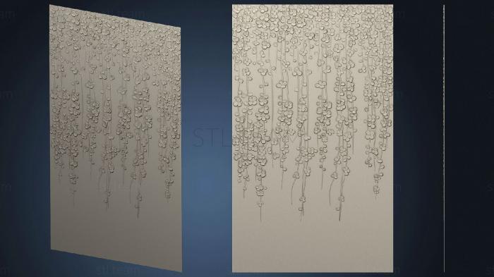 3D model panno flowing flowers (STL)