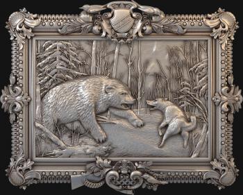 3D модель Лес медведь и собака (STL)