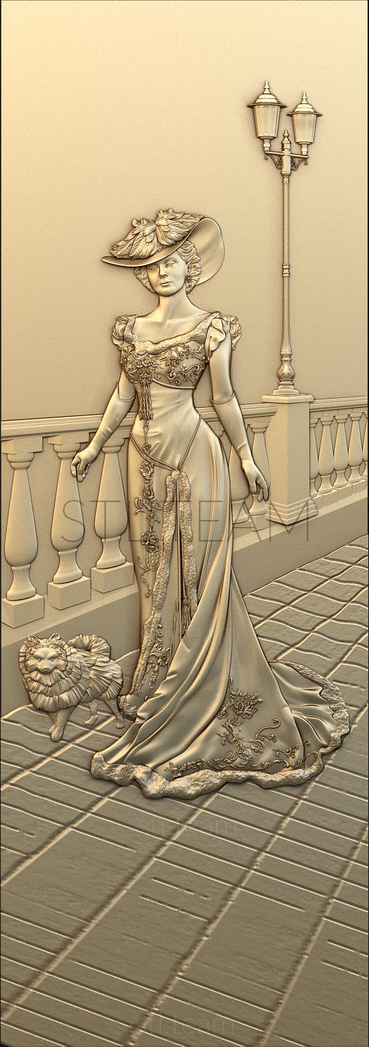 3D model Young lady on a walk (STL)