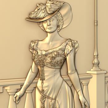 3D model Young lady on a walk (STL)