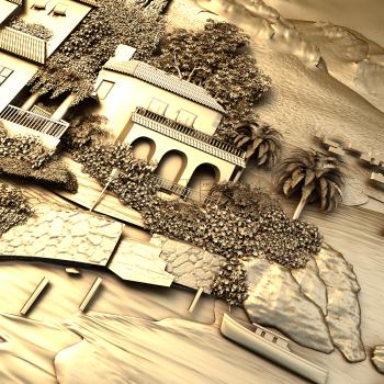 3D модель Поселок в горах у реки (STL)