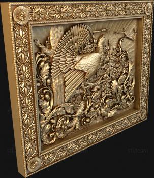 3D model Wood grouse in a carved frame (STL)