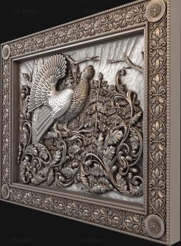 3D model Wood grouse in a carved frame (STL)