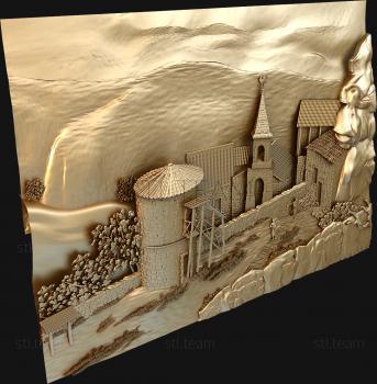 3D model A village in the mountains (STL)