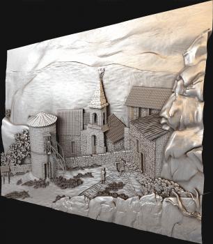 3D модель Деревня в горах (STL)