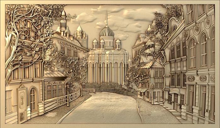 3D модель Старый город храм (STL)