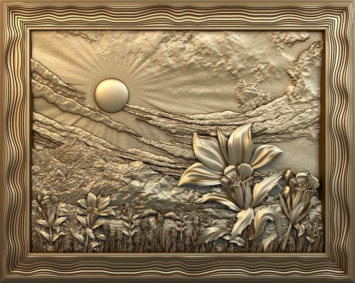 3D модель Луг солнце цветы (STL)