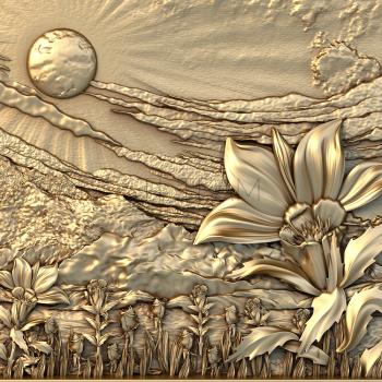 3D model Meadow sun flowers (STL)