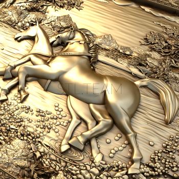 3D model Couple of horses nature (STL)