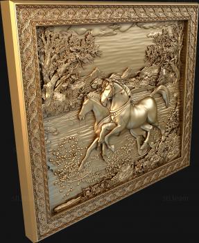 3D model Couple of horses nature (STL)