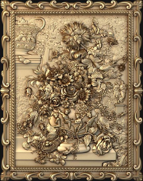 Панно художественные Flowers in a vase frame