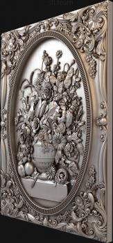 3D model Flowers in a vase oval frame (STL)