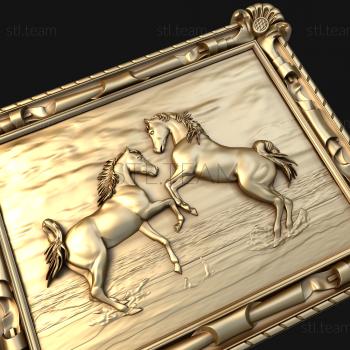 3D model A pair of horses near the water (STL)