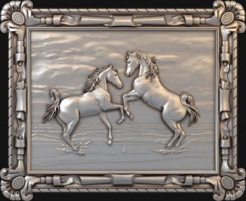 3D model A pair of horses near the water (STL)