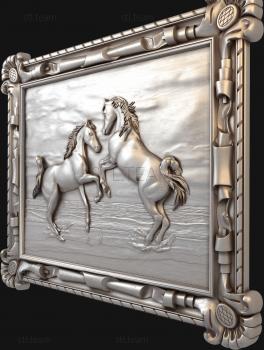 3D модель Пара коней возле воды (STL)
