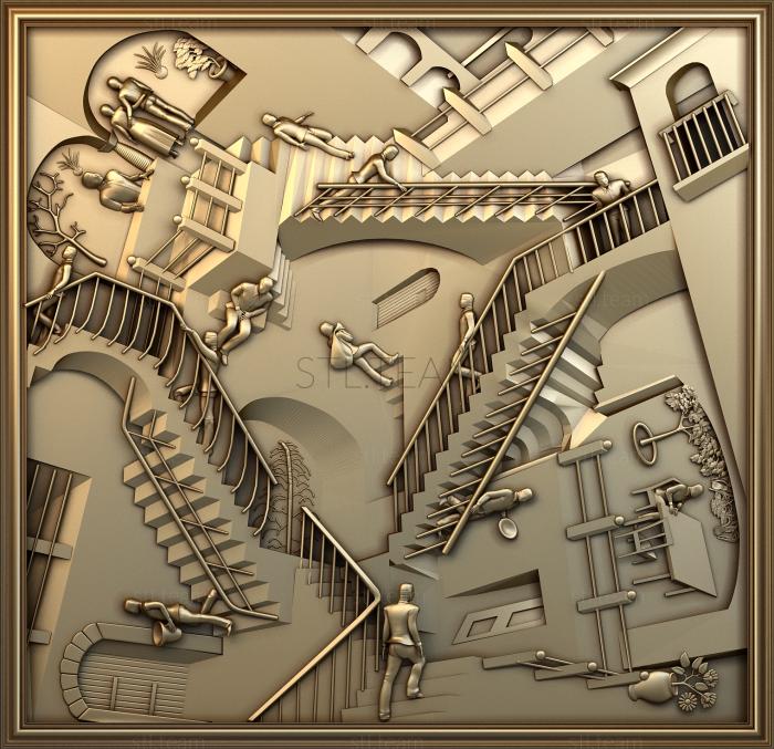 3D модель Гравюра Лестницы М.К.Эшер. (STL)