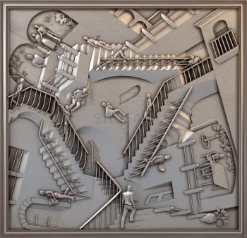 3D model Engraving of the Staircase by M. K. Escher. (STL)