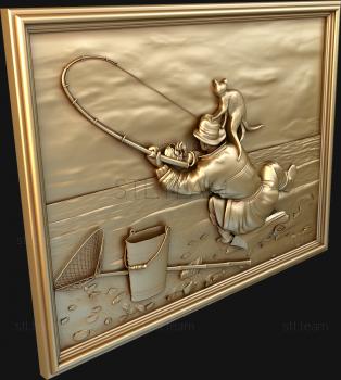 3D model The fisherman and the cat (STL)