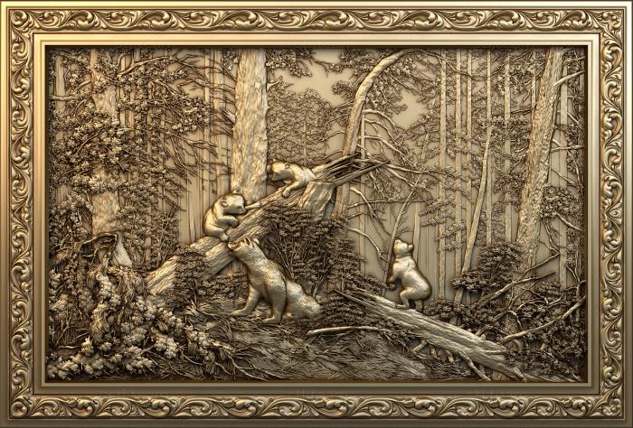 Панно художественные Медведи в лесу И.И.Шишкин