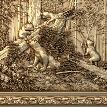 3D модель Медведи в лесу И.И.Шишкин (STL)
