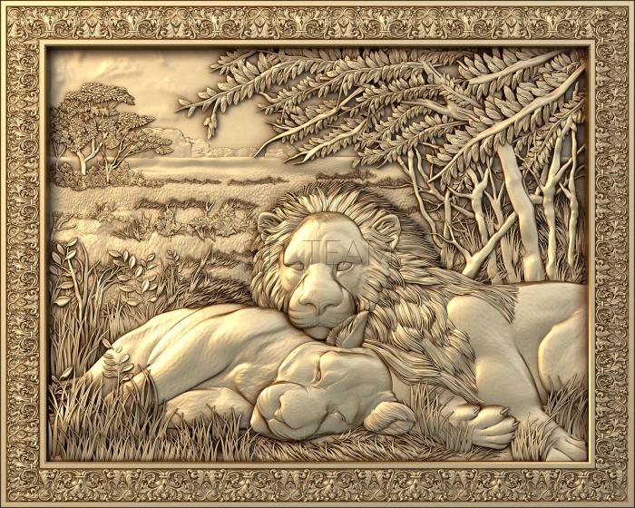 Панно художественные Lion lioness rama-1