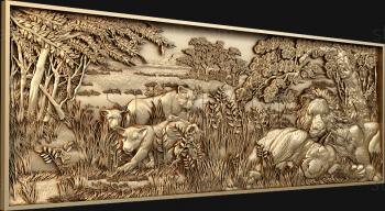 3D model Lions in the savanna (STL)