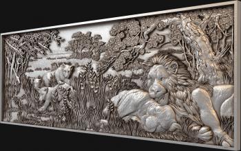 3D model Lions in the savanna (STL)