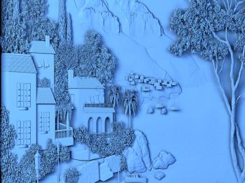 3D модель Набережная река горы (STL)