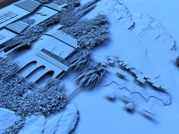 3D model Embankment river mountains (STL)