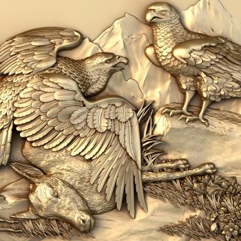3D model Pair of eagles forest (STL)