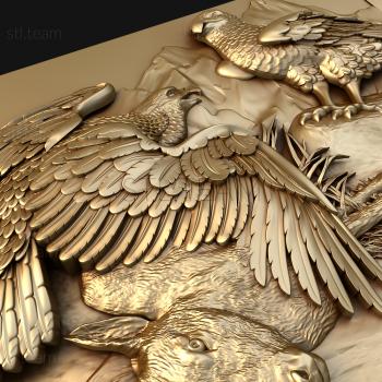 3D model Pair of eagles forest (STL)