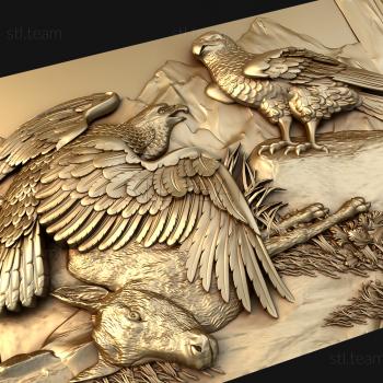 3D model Pair of eagles forest (STL)