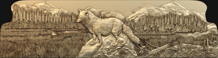 3D model Fox on a rock (STL)