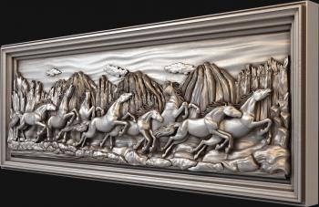3D model  a herd of horses (STL)