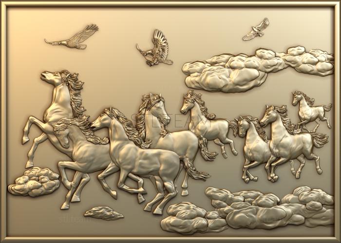 3D model Horses in the clouds (STL)