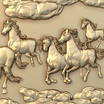 3D модель Лошади в облаках (STL)