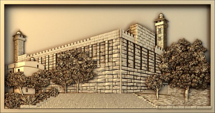 3D model Building with towers (STL)