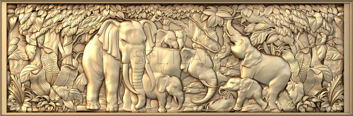 Панно художественные Слоны в рамке